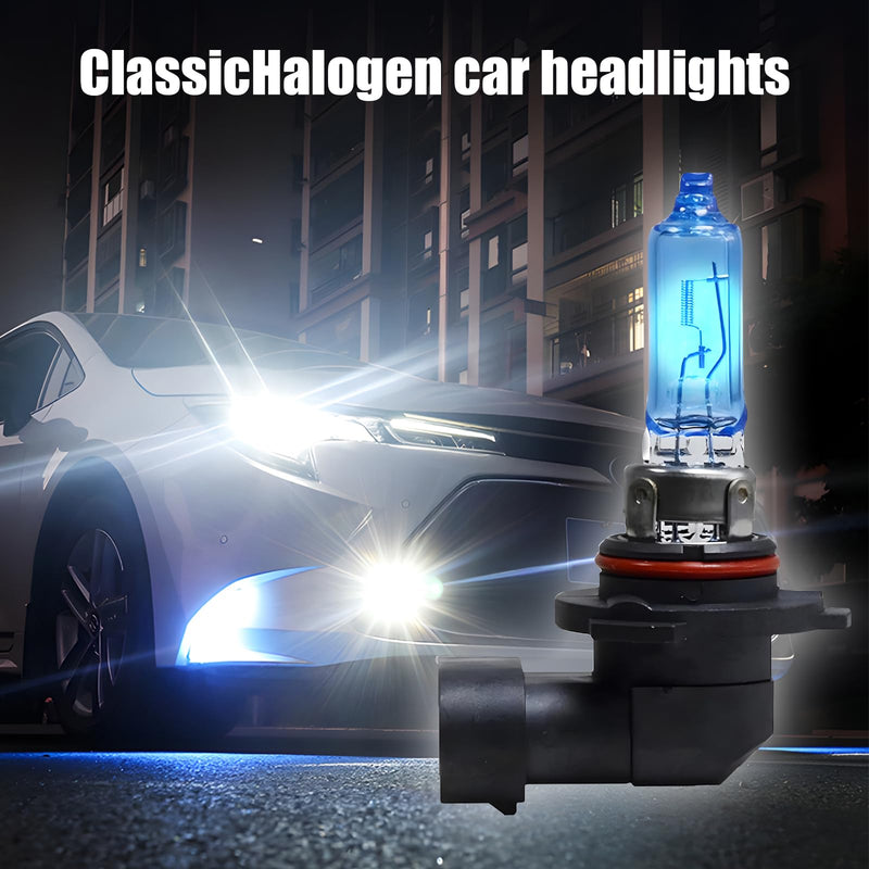 2 PCS 9006 Car Halogen Bulbs, Ultra White Light Bulbs, 12V 100W Front Fog Light Bulb, Super Bright High Beam Low Beam Bulb Auto Lights Universal for Most Cars, Trucks, SUVs (White) 2 PCS White #9006