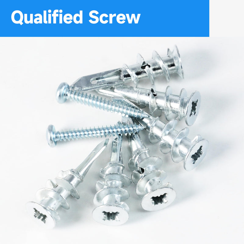 Zinc Self-Drilling Drywall Anchors with Screws Kit, 120Pcs Heavy Duty Zinc-Plated Steel Wall Anchors and 120Pcs #8 x 1-1/4" Screws - Total 240 Pieces 120