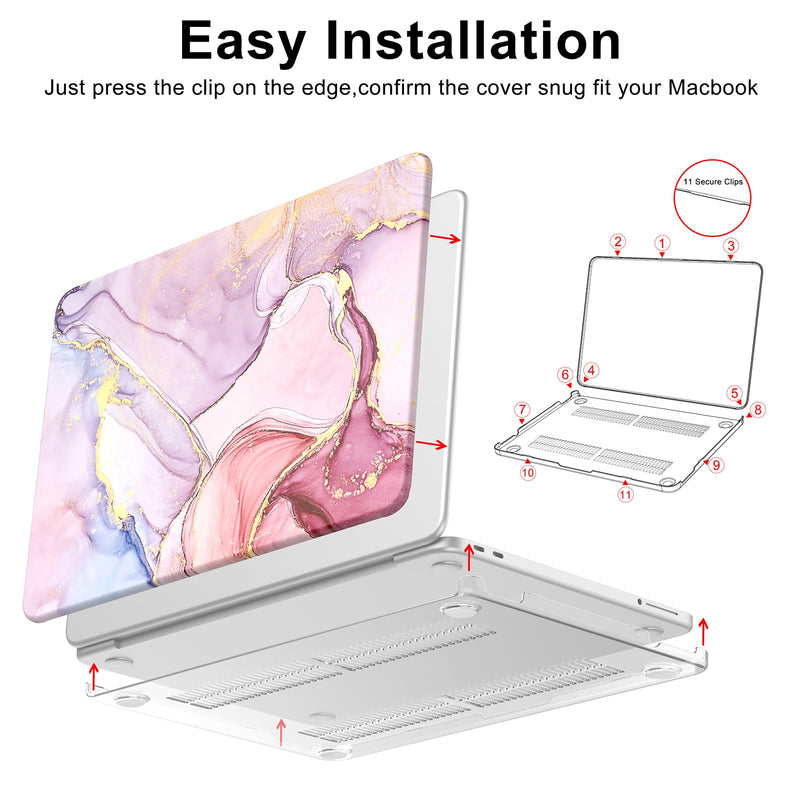 Soke Case for MacBook Neo 13 Inch 2026 A3404 (A18 Pro Chip) - Pink Marble | Stylish Marble Pattern Design, Lightweight, Scratches & Fingerprints Resistant Protective Hard Shell Case with Keyboard Cover