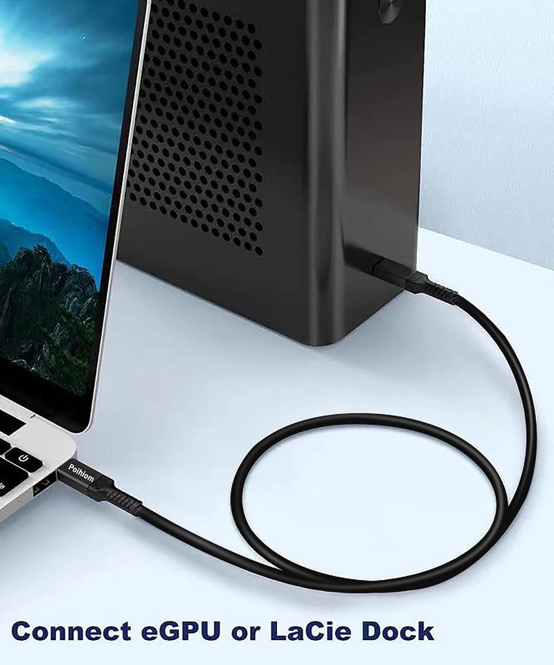 USB4/Thunderbolt 4 Cable 40Gbps 8K Video and 100W Charging Full-Featured USB C Cable Compatible with Thunderbolt 3 for iPhone15 Pro MacBook,External SSD,eGpu,Type C Docking Station (0.8)