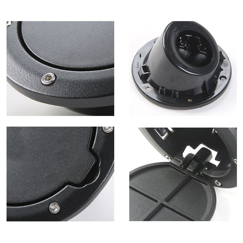 JeCar Aluminum Gas Cap Fuel Filler Door Cover for Jeep Wrangler 2007-2018 JK & Unlimited Accessories (Black) Black-A