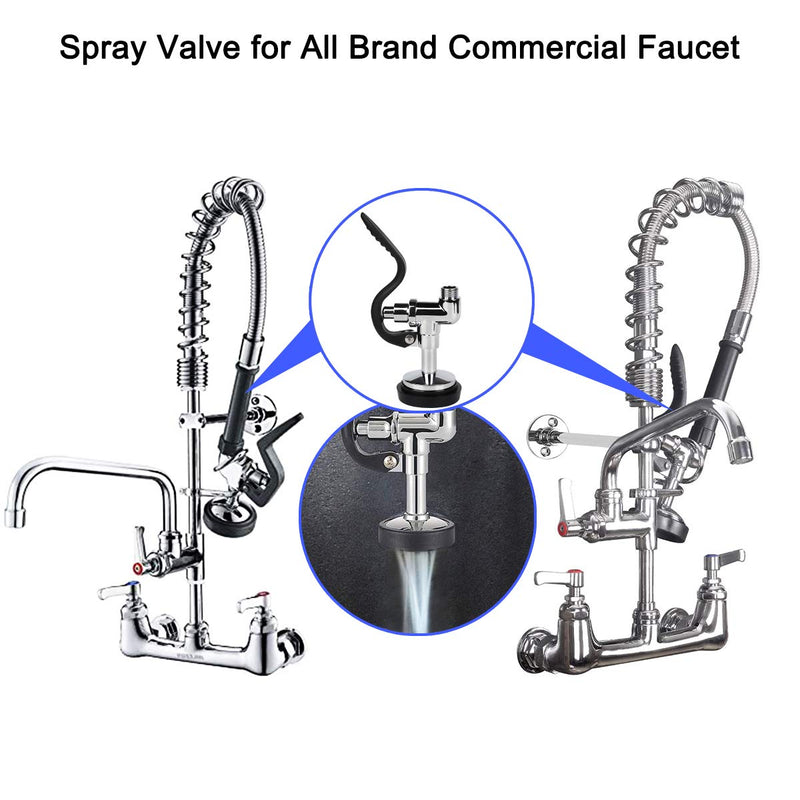 KWODE Pre-rinse Spray Valve for Commercial Kitchen Sink Faucet Pre Rinse Sprayer Nozzle Replacement Head with 1.42 GPM Spray Face Black