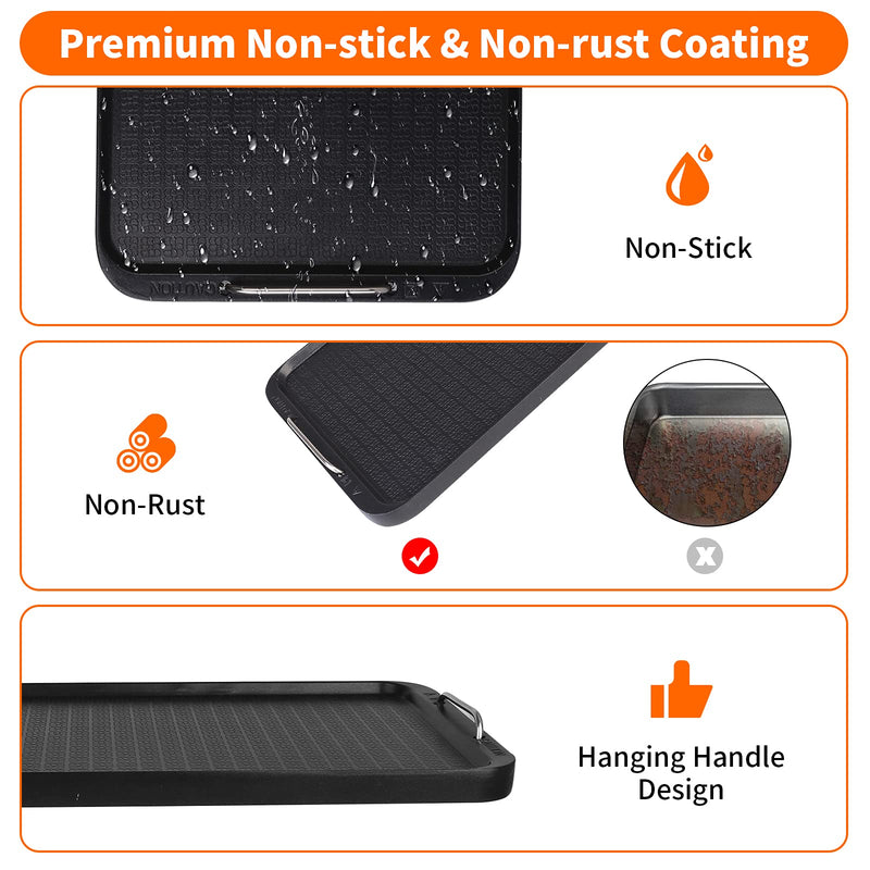 Flat Top Griddle for Stovetop, Non-Stick Griddle Grill Pan, Stove Top Grill,14.96" x 8.66", Works with Power XL,Chefman, Carl Schmidt Sohn, Cusimax, Techwood Smokeless Grill,Aluminum,Dishwasher Safe 15" x 8.7" x 0.9"