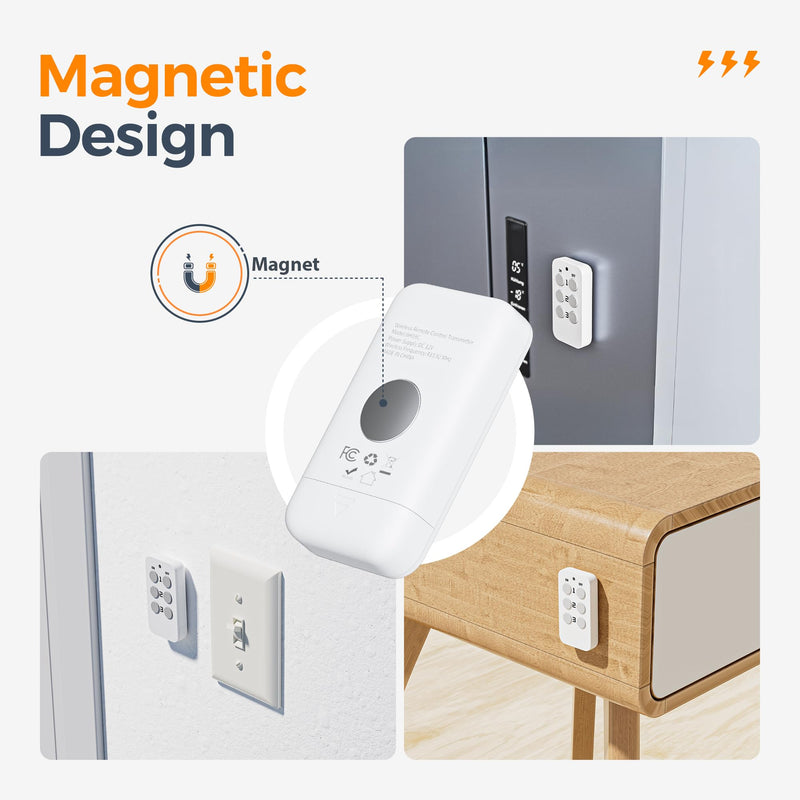 Remote Control Outlet, TESSAN Electrical Light Switch, Plug in Wall Plug with ON/Off Switch for Indoor String Lights, Lamps, Home Small Appliances, 100ft Range (1 Remote + 3 Outlets) Rectangle-1 remote+3 outlet