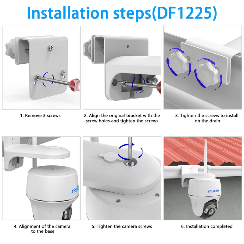 HOLACA Gutter Mount Bracket Compatible with Reolink Argus PT 3MP, Reolink Argus PT 4MP/2K, Reolink Argus PT 5MP/2K, Reolink Argus PT 4K/8MP, Reolink Go PT Ultra Security Camera and Reolink Solar Panel