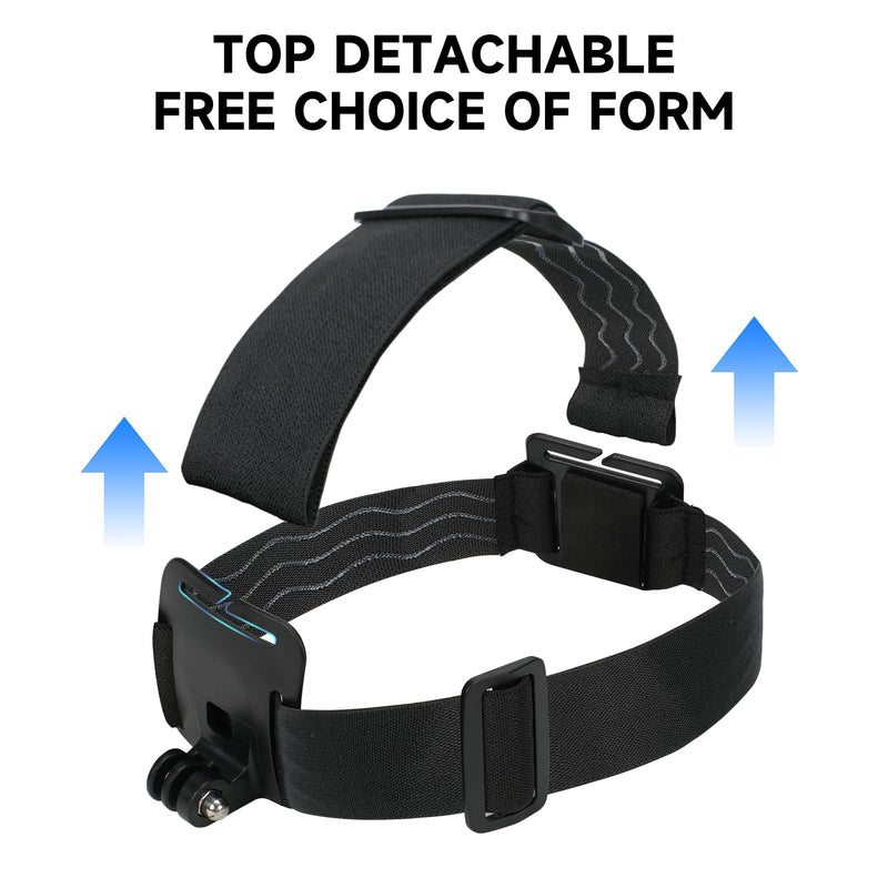 Head Strap Mount Quick Release GoPro DJI Insta360 Action Cam | Hands-free POV head strap quick release for GoPro DJI Osmo Insta360 action cam, breathable band for bike hike vlog run.