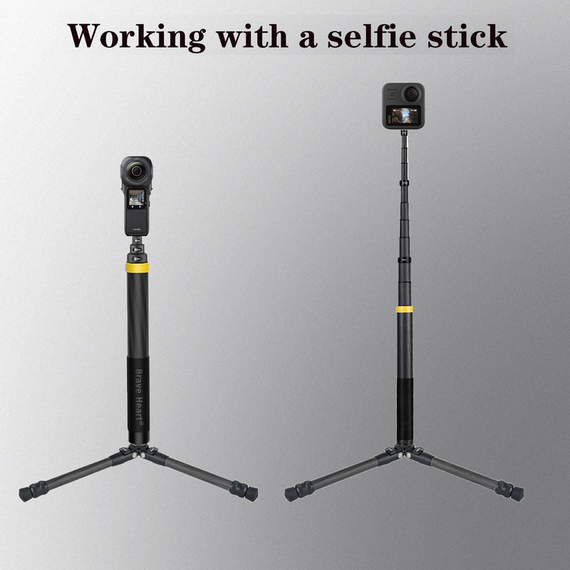True Carbon Fiber Mini Tripod, Desktop Tabletop Stand Compact Tripod for DJI Smooth 4, Osmo Mobile, Vimble 2, Gimbal Handle Grip Stabilizer,for insta360 Insta 360 x5 x4 x3 x2 Cameras (Blue) Blue