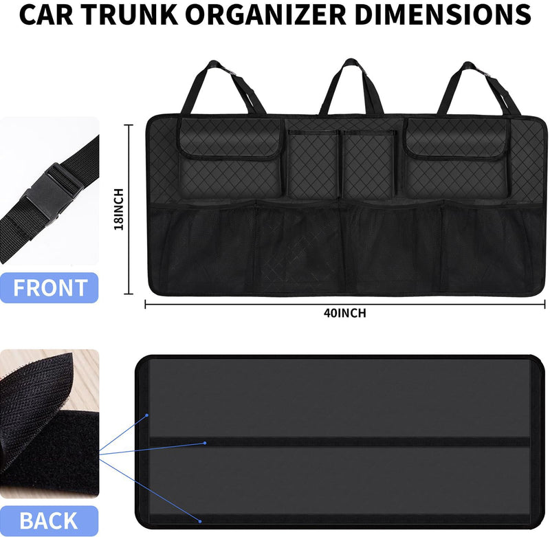 Car Trunk Organizer and Storage, Large Capacity Backseat Hanging Storage Accessories, Backseat Car Organizer for SUV/MPV/Truck (Black) Black