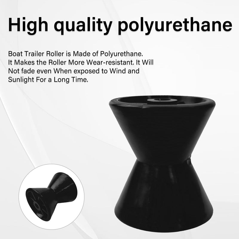 4" Boat Trailer Bow Roller Bow Roller fits 1/2" Shaft black