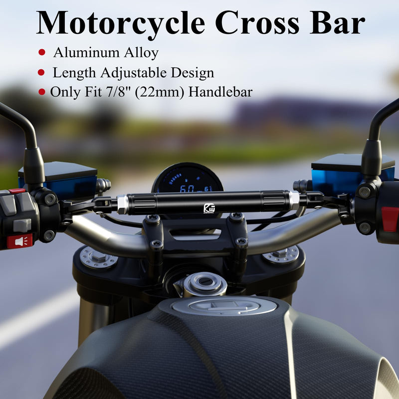 BRCOVAN Motorcycle Cross Bar, Aluminum Alloy, Length Adjustable Handlebar Extender Extension, Motorcycle Balance Bar Reinforce Lever Fit for Handlebars 22mm in Diameter