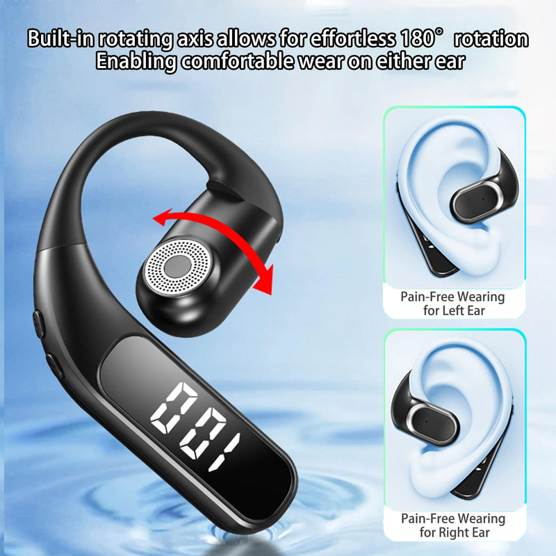 Single-Ear Bluetooth Headset with Bluetooth 5.5, ENC Noise Cancellation, HiFi Sound Quality, and 360° ACS Panoramic Audio. Compatible with Both Android and Apple Devices,F62(Black). Single Ear Headphone F62 Black