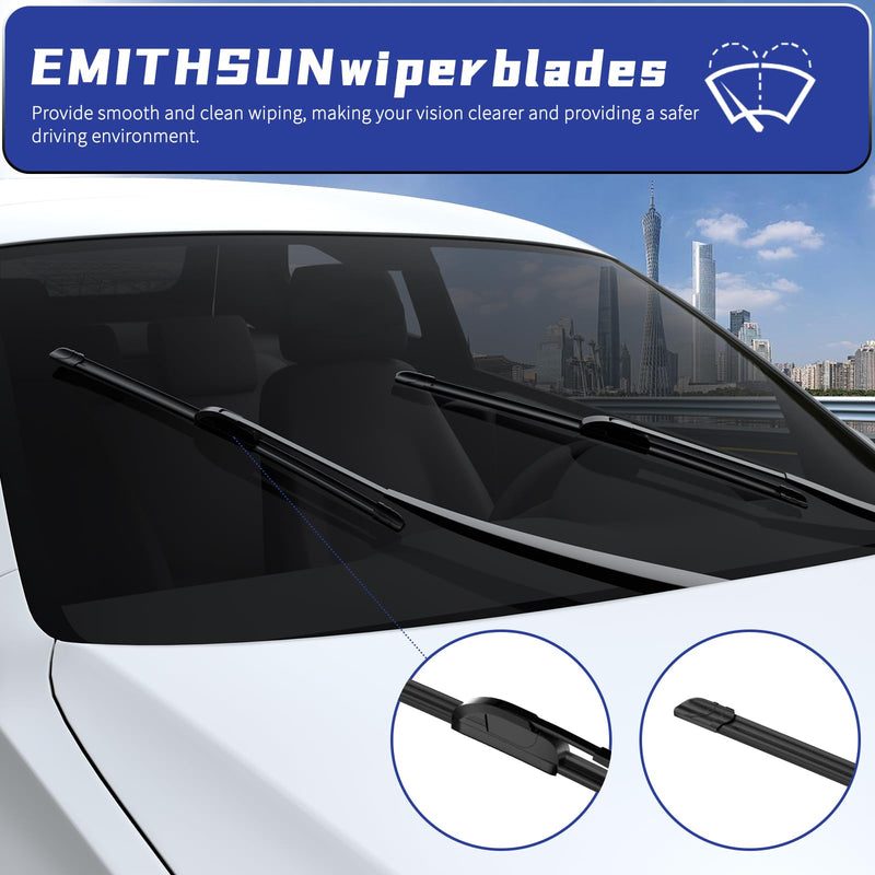 OEM QUALITY 22" + 22" Premium All-Seasons Stable And Quiet Windshield Wiper Blades(Set of 2) Black wiper blades 22"+22"(Pair For Front Windshield)