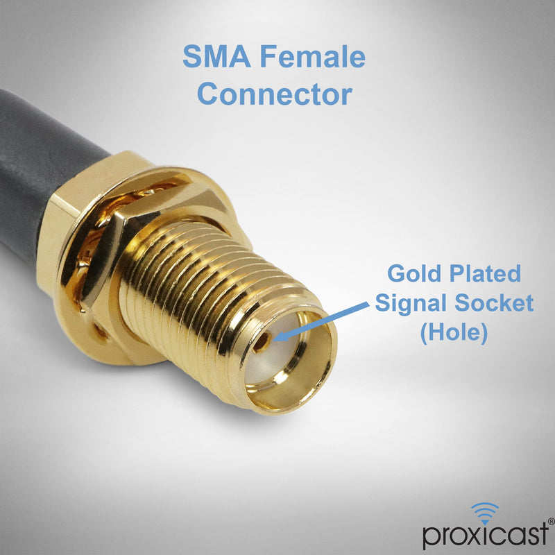 Proxicast 6 ft SMA Male to SMA Female Premium 195 Series Low-Loss Coax Cable (50 Ohm) - Antenna Lead Extender for 4G LTE, 5G Modems/Routers, Ham, ADS-B, & GPS (Not for TV or WiFi) (ANT-140-001-06) CFD195