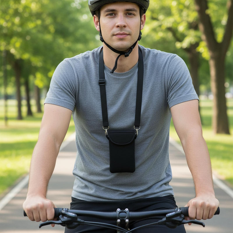 Universal Cell Phone Pouch, Waterproof Neoprene Phone Sleeve with Neck Strap Lanyard Holder, Around Neck Carrying Case for Cellphone Men Women 1 Pcs
