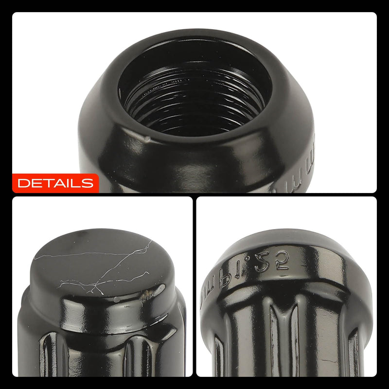 A-Premium 16-PC M12 x 1.25 Wheel Lug Nut w/Socket Key For Arctic Cat Vehicles - Kawasaki Mule Teryx & Yamaha Viking Wolverine Yxz1000R - Front & Rear
