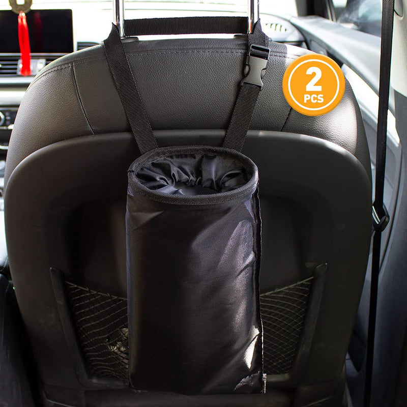 UTSAUTO 2 Pack Washable Eco-Friendly Seat Back Hanging Car Trash Bag for Travelling, Outdoor