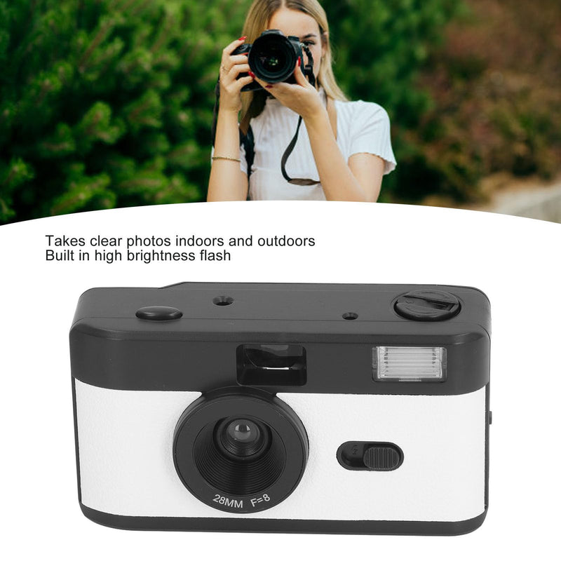 Film Camera 35MM, Reusable with Flash, Supports 135 or 35MM Black and White or Color Film, 28MM F/8 Lens, 1/120s Shutter Speed