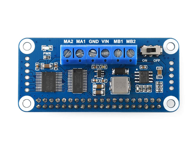 Waveshare Motor Driver HAT for Raspberry Pi Zero/Zero W/Zero WH/2B/3B/3B+ via I2C Interface Driving Two DC Motors