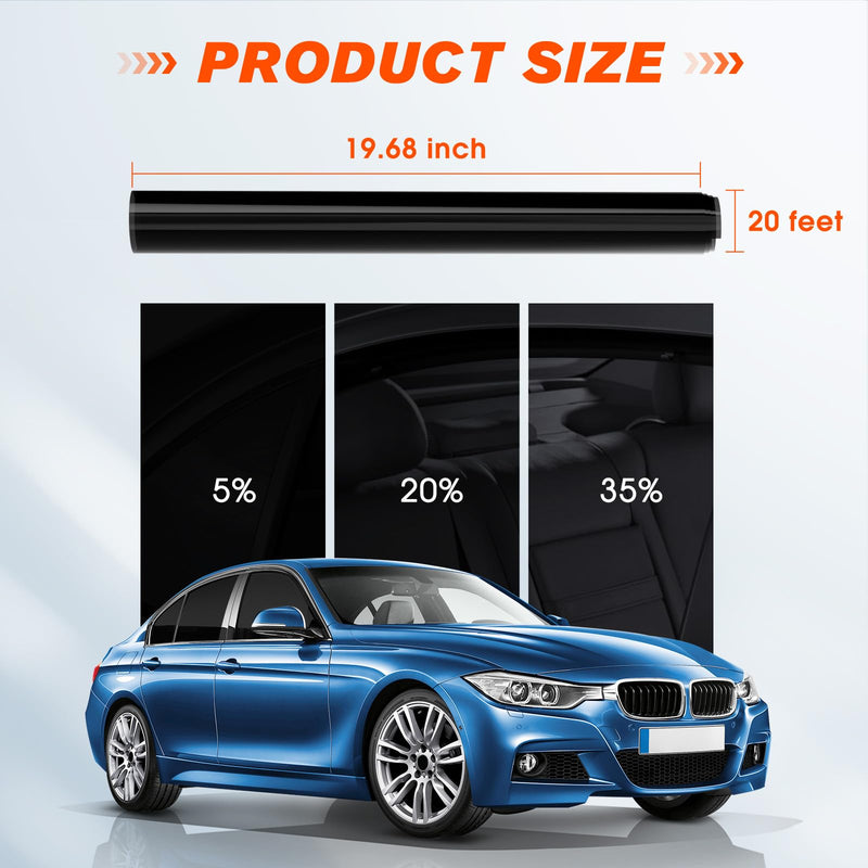 [2025 Upgrade] PAMAGOO Car Window Tint 35% VLT, 35 Percent Nano Ceramic Window Roll 20"Inch x 20'Ft, Automotive Car Tint for Privacy Sun & Glare Protection UV Heat Blocking, Scratch Resistant 5-Layer 20in x 20ft