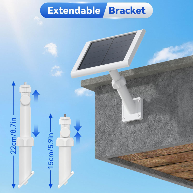 Universal Solar Panel Wall Mount Bracket for Ring,Blink,Eufy,Arlo and Wyze Solar Panel,Extendable Mounting Arm & Multi-Angle Adjustment,Fit Most Security Camera Solar Panel,Weatherproof Outdoor