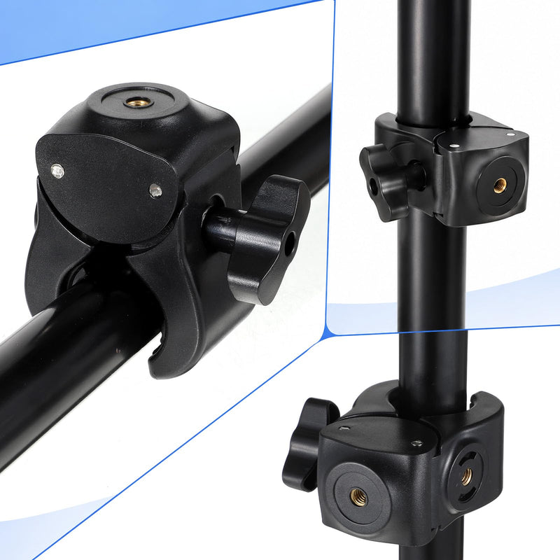 Camera Clamp Mount with 1/4 Threded Connector, Monitor Camera Clamp Mount Clip Holder Light Flash Holder Webcam Stand for Cameras Tripod Pole Pography Phone Video Live Stream