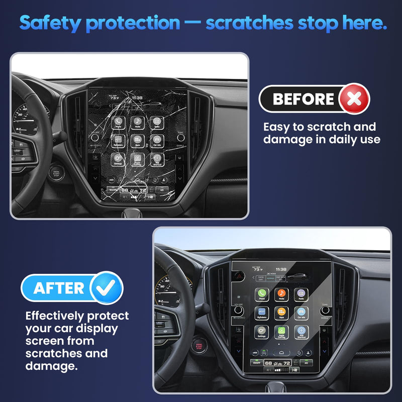 Karltys 2PCS Screen Protector for 2024-2026 Subaru Crosstrek (Premium/Sport/Limited/Wilderness), 11.6 inch 9H Tempered Glass HD Navigation Screen Cover for Subaru Crosstrek Touchscreen Film [Anti-Glare & No Fingerprint]