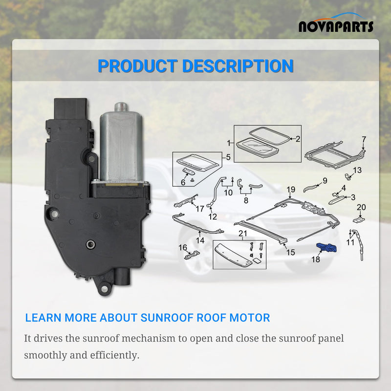 70450-TA0-A01 Sunroof Roof Motor for 2008 2009 2010 2011 2012 Honda Accord 2.4L 3.5L 14 Pins 70450TA0A01 70450-TA0-A02