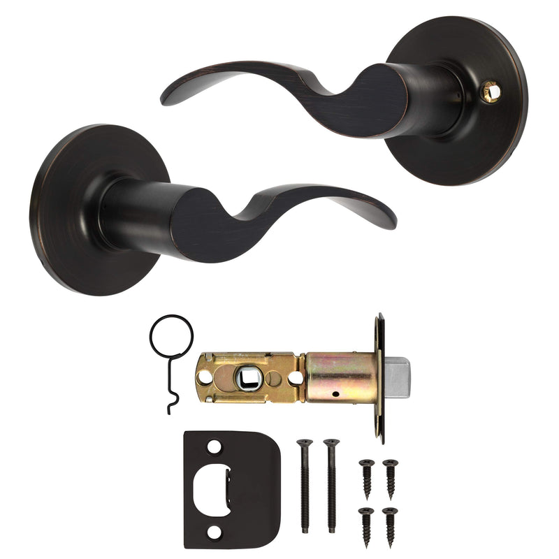 Dynasty Hardware MON-82-12P Monterey Passage Door Lever Set, Aged Oil Rubbed Bronze (Hall/Closet)