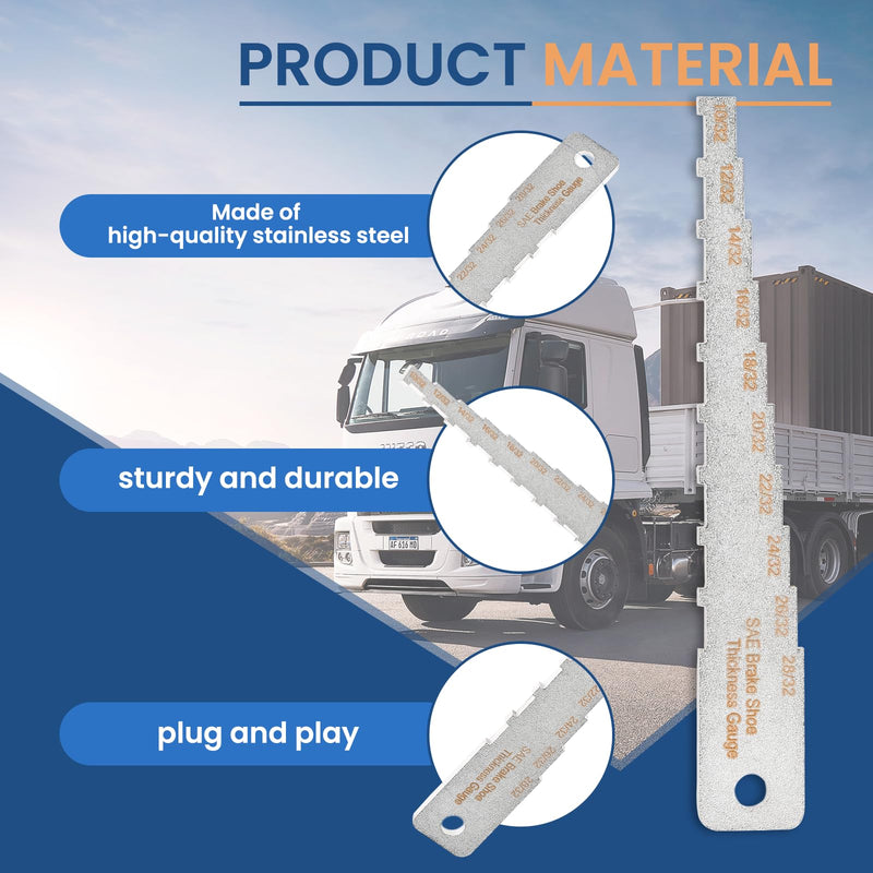Brake Pad Measuring Tool Brake Pad Thickness Gauge Technician Gauge Pocket Tech Labeled in 32Nds(10/32-28/32)