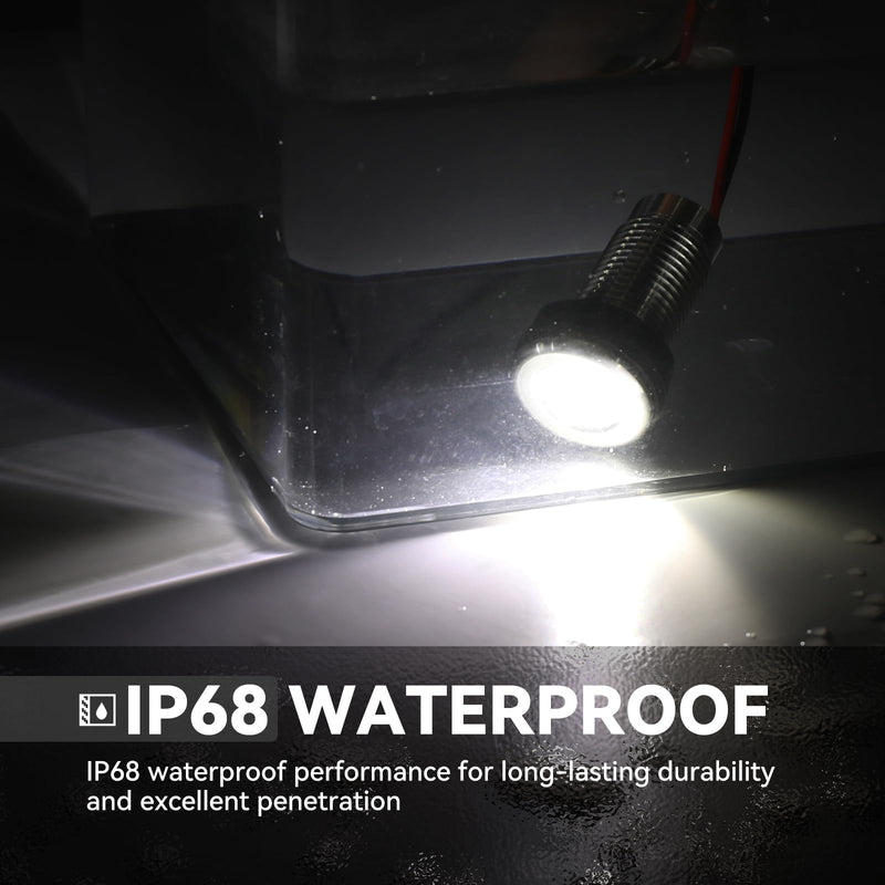 Boat Interior Lights, Waterproof Marine Led Boat Lighting, Night Fishing Lighting, Courtesy Transom Cabin Stern Cockpit Navigation LED Lights For Pontoon Bass Jon Jet Ski Kayak (White 4PCS) WHITE