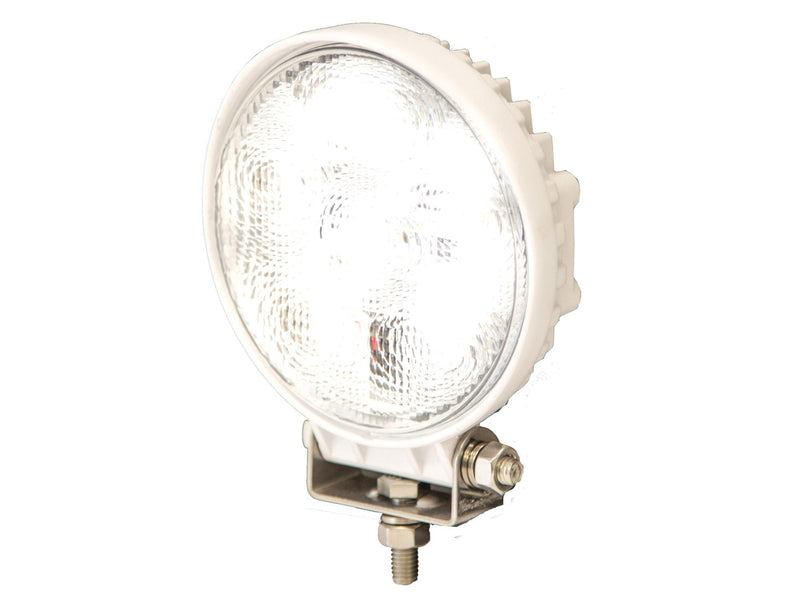 Buyers Products 1493215 LED Flood Work Light w/White Housing, 6 LEDs, 1,350 Lumens, 36" Lead With Blunt Cut Connection, Flood Light For Trucks, Trailers, ATVs, RVs, UTVs & More Clear White Housing