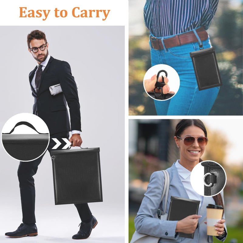 5 Pcs Faraday Bags EMP Proof - Faraday Pouch Key Fob Protector, Faraday Bag for Laptops & Phones & Tablets & Car Keys for Anti-Theft Anti-Tracking, Fireproof & Waterproof RFID Signal Blocker 5 PCS