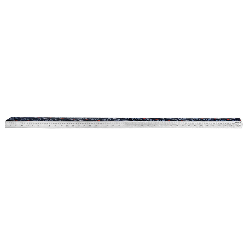 Groz 01334 40" Stainless Steel Ruler - Dual Imperial/Metric Scale, Polished Finish, Conversion Table, Durable Engraved Markings 40 Inch