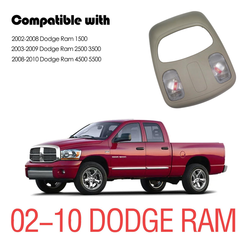 UPGRADED Overhead Console Dome Map LED Reading Light Lamp Compatible with 2002-2010 Dodge Ram 1500 2500 3500 4500 5500 Replaces 1DK78BD1AA 1DK78TL2AA 56049706AD/AF