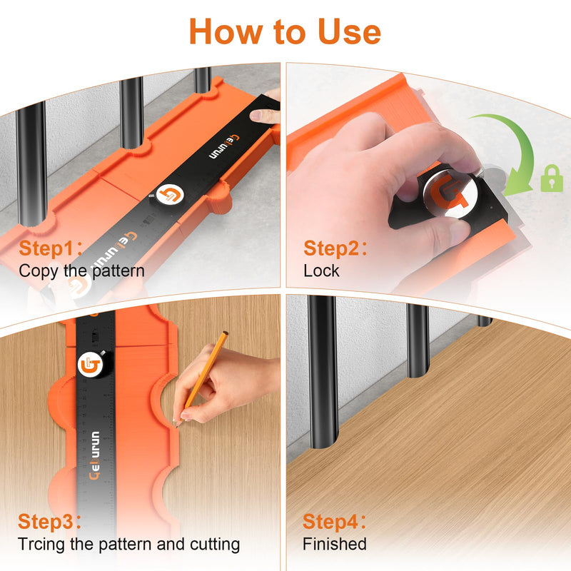 Contour Gauge 10+10 Inch Unlimited Connection Profile Tool with Lock, Valentine's Day Gifts for Men Husband Him, Super Contour Duplicator Woodworking Tools Construction Outline Angle Measuring Tool Unlimited 10+10 Inch