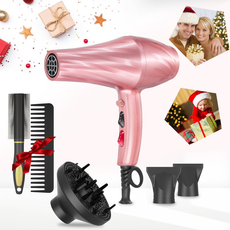 Hair Dryer, Jooayou 3000W Professional Ionic Hairdryers for Women Men, Fast Drying Blow Dryer with Diffuser for Salon Home Travel, Perfect for Gifts Rose Pink