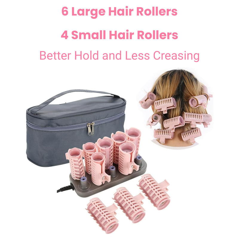Heated Rollers for Short Hair, Hot Rollers for Medium Length and Long Hair | 10pcs Electric Heated Curlers with Clips for Hairdresser Salon/Barber Or Home Use Diy Hair Styling Tools