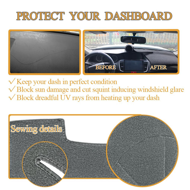 Dash Cover Mat Custom for 1997-2000 Chevrolet Silverado/GMC Sierra C1500 C2500 C3500 K1500 K2500 K3500,1997-1999 GMC Yukon/Chevy Tahoe Suburban,Dashboard Pad(Dark Gray) Y57 dark gray