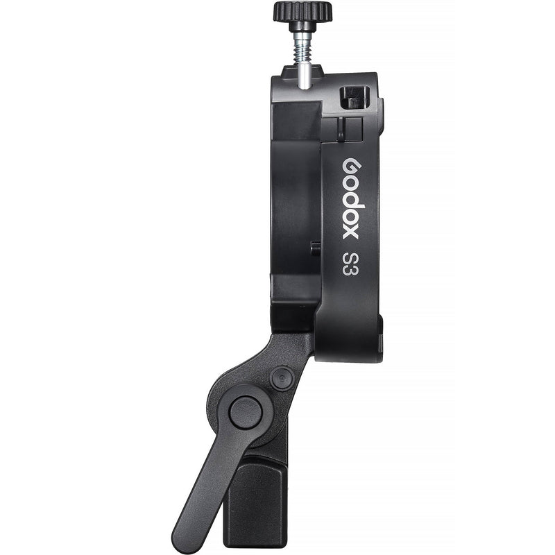 Godox Flash S3 Speedlite Bracket for On-Camera Flash, Adjustable Flash Mount with Bowens Mount Modifier Support for Softboxes and Reflectors, Lightweight Durable Design