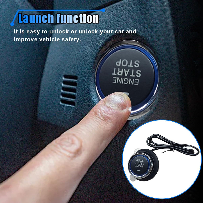 Car Push Engine Start Button Kit, Upgrade Push to Start Ignition Kit, Smart Keyless Go System for Most DC12V Cars