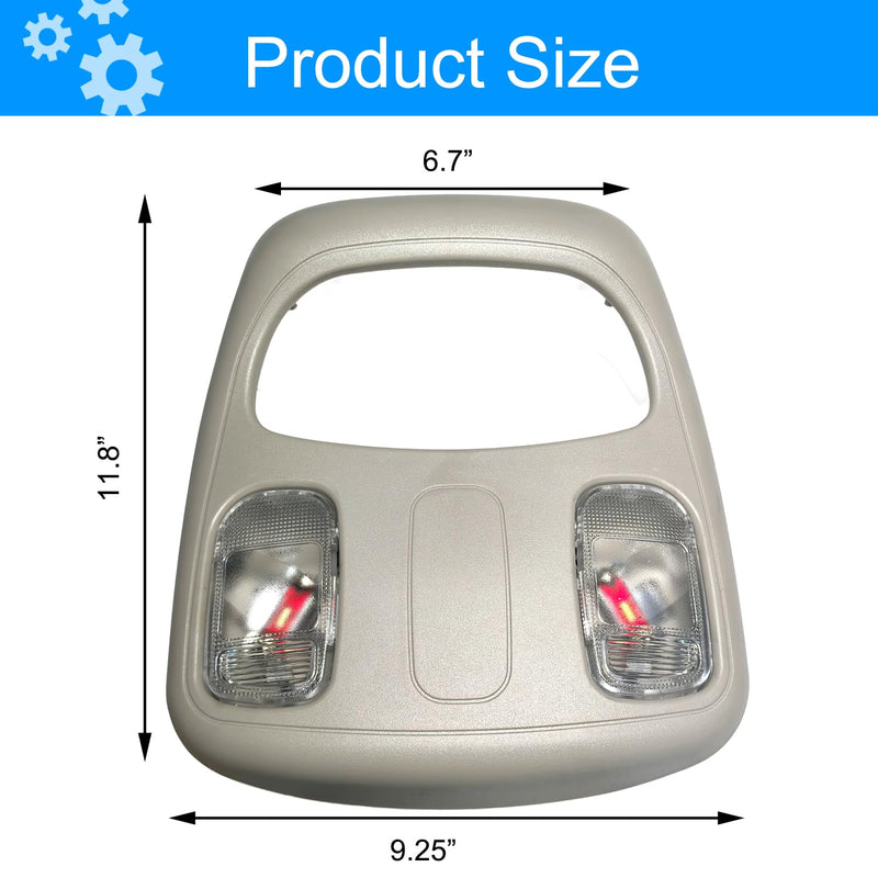 Overhead Console LED Reading Light Lamp with 3W LED Bulb Fit for 2002-2010 Dodge Ram 1500 2500 3500 4500 5500 Replace 1DK78BD1AA