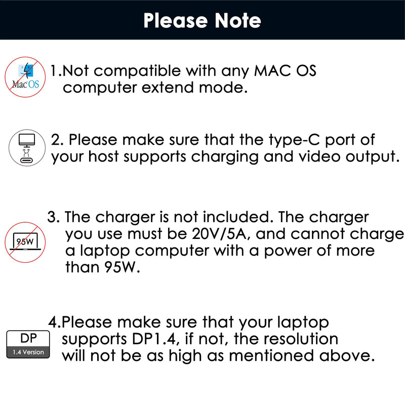 WAVLINK USB C to Dual HDMI Adapter, Dual Monitor Splitter, Dual 4K@60Hz HDMI, 95W PD, Compatible with Dell XPS/HP/Lenovo/Surface/Type C Laptop/Windows System Only