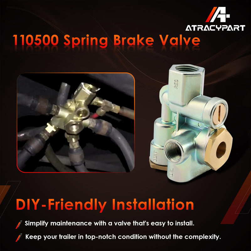 110500 Spring Brake Control Valve Sealco, Replaces# 110500X, 170.110500, 065438, 51131, Trailer 3/8" Ports Priority Valve, Emergency Stop Priority Parking