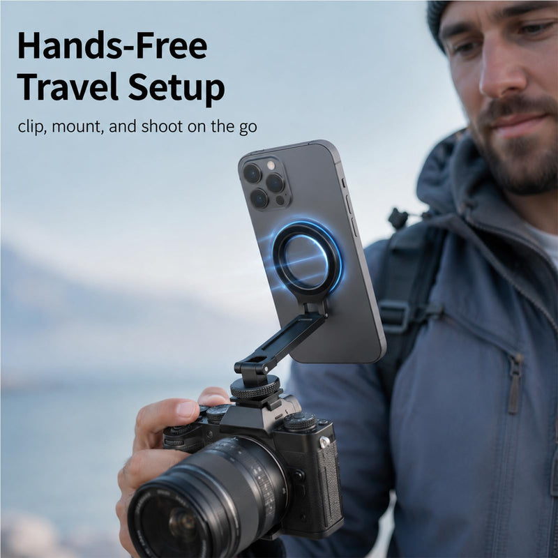Magnetic Tripod Holder Mount Adapter for Magsafe,Adjustable Magnetic Phone Tripod Mount,Aluminum,Tripod Phone Mount,with 1/4” Screw for iPhone 12 13 14 15 16 Plus Pro Max All Series