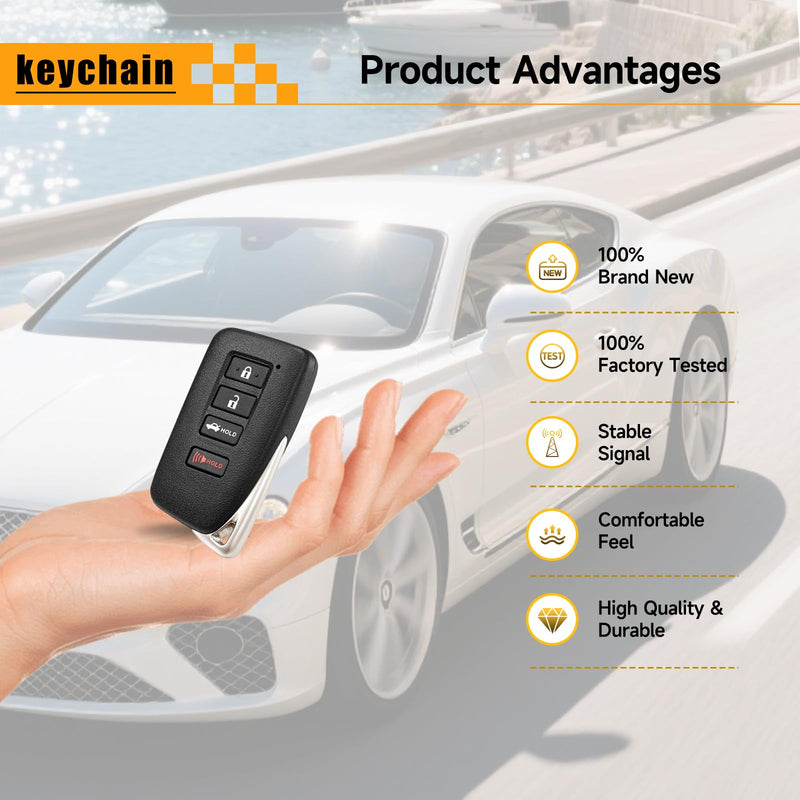 Smart Key Fob Replacement Fits for Lexus IS200 2017 IS200T RC200t 16-17 IS250 14-16 IS300 17-20 IS350 14-20 RC300 16-20 RC350 15-20 ES300h 13-18 Car Keyless Entry Remote HYQ14FBA 281451-2020 315MHz