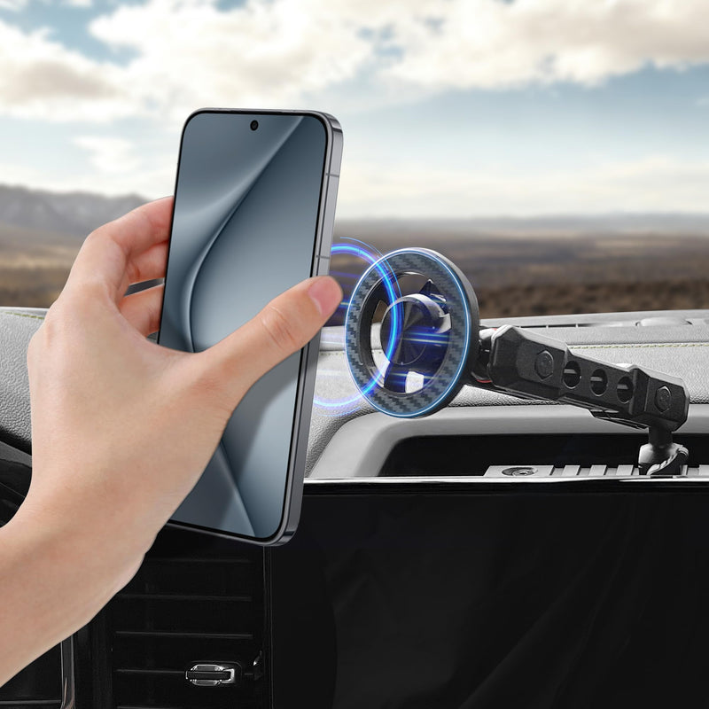 sukemichi Phone Mount for 2022 2023 2024 2025 2026 Chevrolet Silverado 1500/GMC Sierra 1500 2500 3500 HD Accessories,Dash Platform Phone Mount Magsafe Fit 13.4" Screen, Cell Phone Holder for NATO Rail