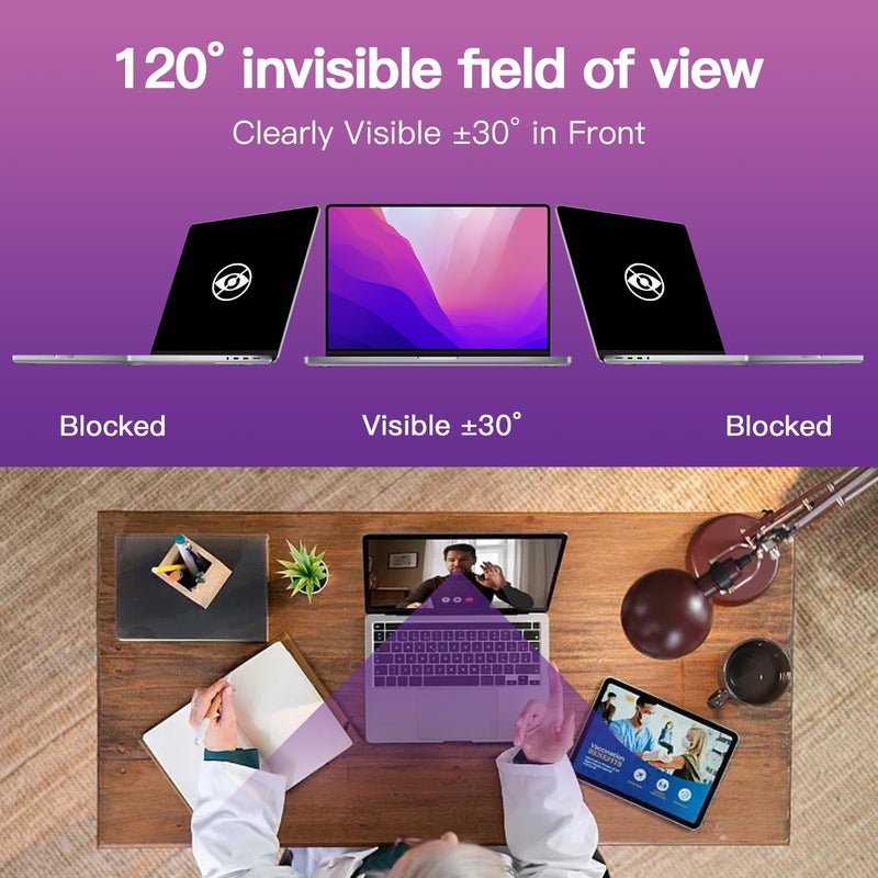 LILIONGTH Privacy Screen for MacBook Air 13.6" (2022-2024, M2 M3 Chip) - Removable Privacy Filter with Anti-Blue Light Protection