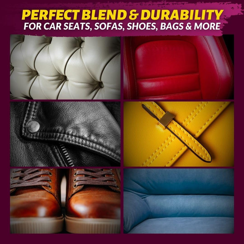 COCONIX Leather & Vinyl Repair Kit - Brown & Shades | Fix Tears, Holes, Scratches, and Peeling on Leather and Vinyl Furniture, Car Seats, and Jackets | Easy Application with Customizable Colors