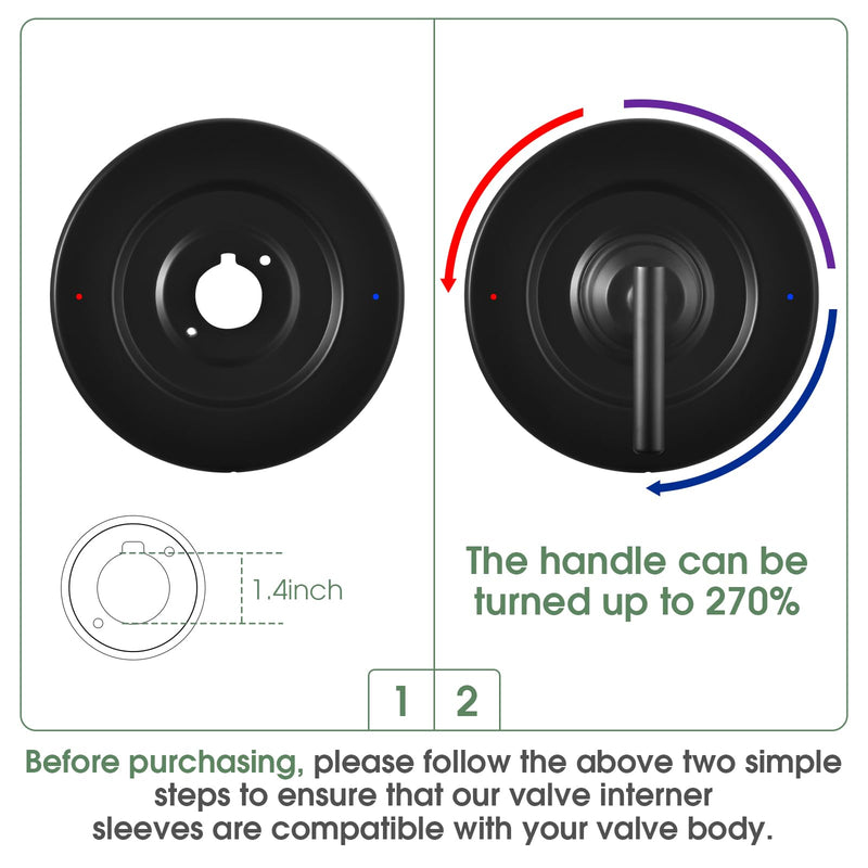 Shower Valve Handle for Moen T2901BL Gibson Shower Trim Kit,Matte Black