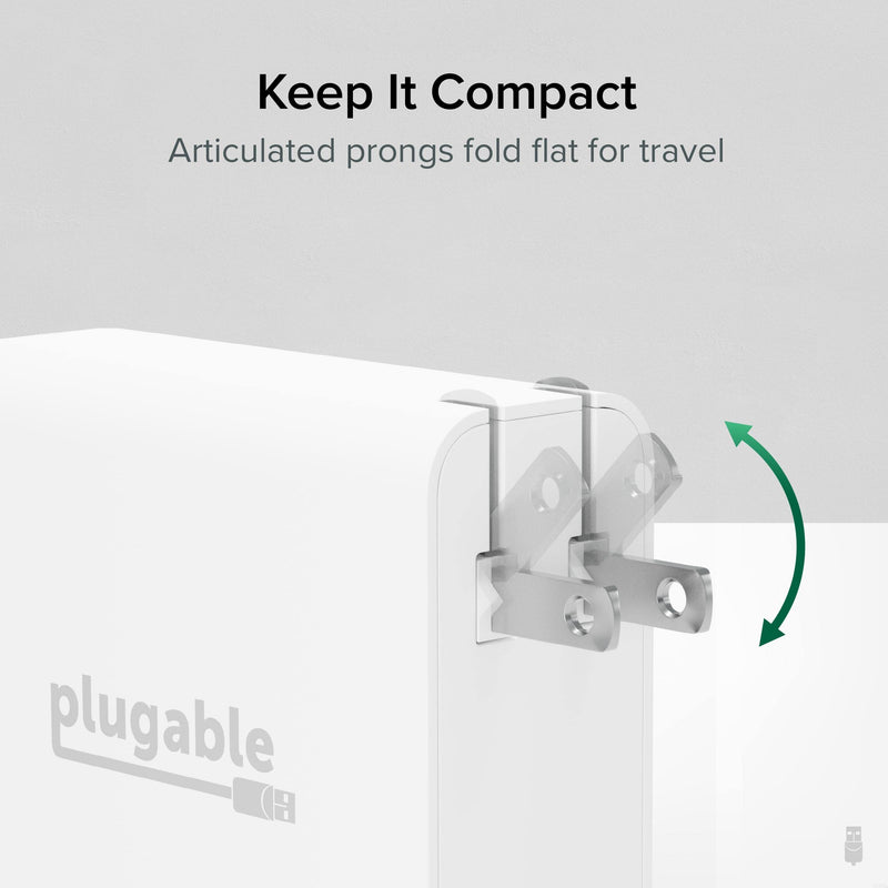 Plugable 140W USB C Charger, GaN Wall Charger for Laptop, PD 3.1 (EPR) Power Adapter, Compatible with MacBook Pro, MacBook Air iPad Pro, Surface and USB-C Devices